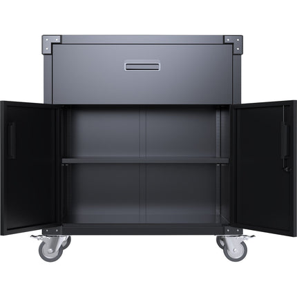 Professional Mobile Black 2 Door 1 Drawer Steel Tool Cabinet 800x420x900mm |  Sart222