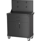 Professional Mobile Black 2 Door 2 Drawer Pegboard Steel Tool Cabinet 800x420x1320mm |  Sart224
