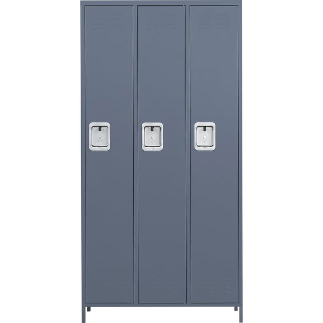 Commercial Grey 3 Door Locker With 2 Shelves 900x400x1830mm |  Sart236