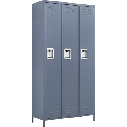 Commercial Grey 3 Door Locker With 2 Shelves 900x400x1830mm |  Sart236