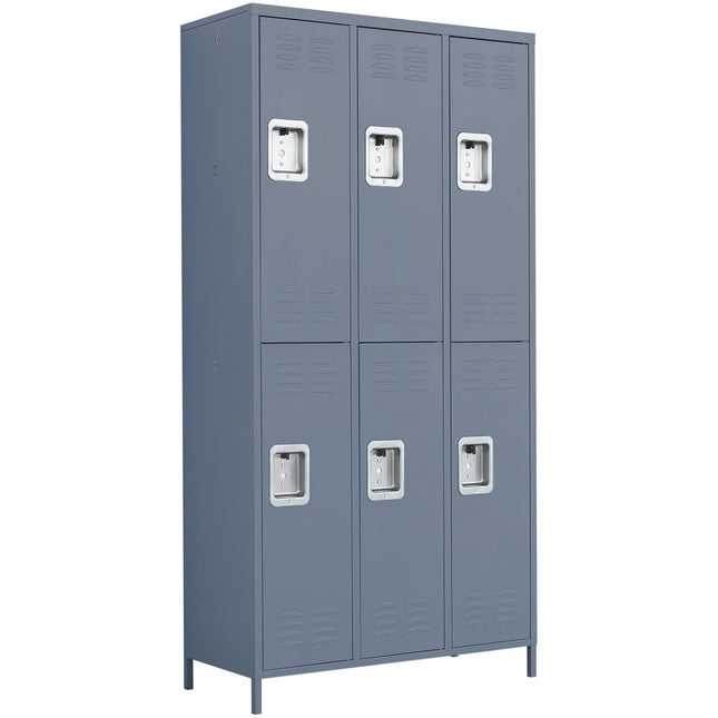 Commercial Grey 6 Door Locker With 1 Shelf 900x400x1830mm |  Sart238