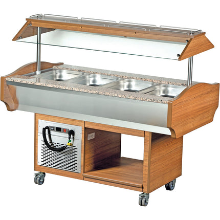 Refrigerated Salad Bar 4x Gn1/1 Walnut |  Sbm4 C