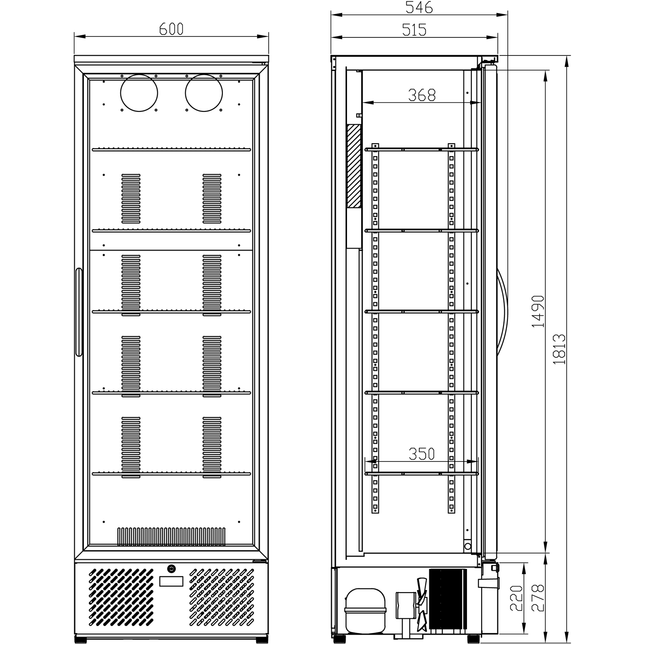 Bar Bottle Cooler Upright Single Door 342 Litres |  Sgd300