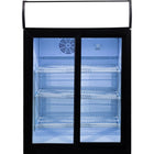 Back Bar Cooler 105 Litres Double Sliding Door Led Canopy Black |  Sc105 L