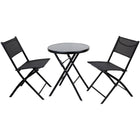 Folding Bistro Set Table &Amp; 2 Chairs Black |  Sc120