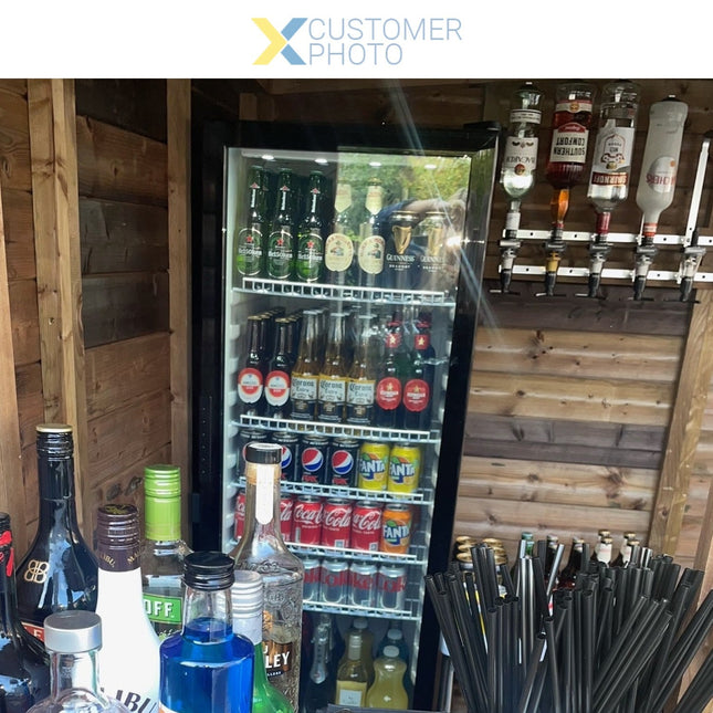 Commercial Upright Single Glass Door Bottle Cooler 304 Litres |  Sc282