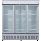 Commercial Display Refrigerator Upright 1580 Litres Triple Hinged Glass Door Led Canopy Grey |  Scc1727