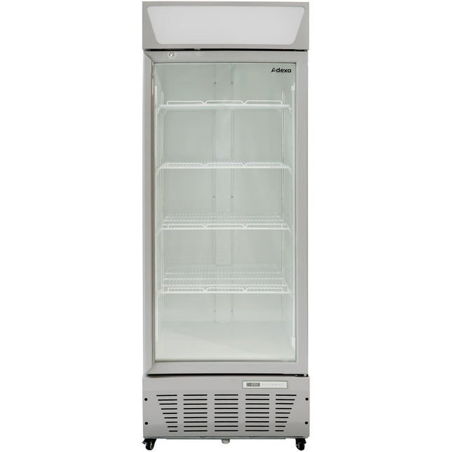 Commercial Display Refrigerator Upright 500 Litres Hinged Glass Door Led Canopy Grey |  Scc517