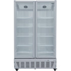 Commercial Refrigerator Upright 1020 Litres Double Hinged Glass Doors Grey |  Scf1127