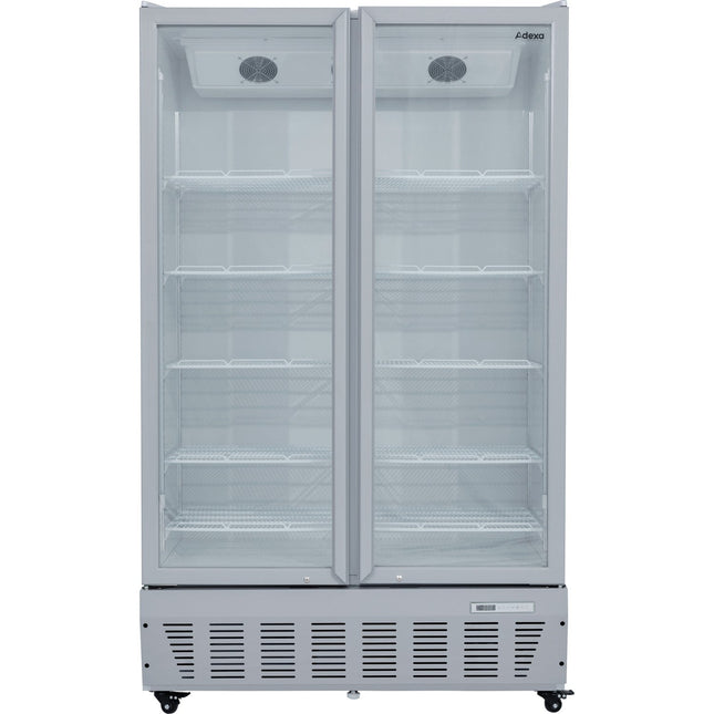 Commercial Refrigerator Upright 1020 Litres Double Hinged Glass Doors Grey |  Scf1127
