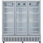 Commercial Refrigerator Upright 1580 Litres Triple Hinged Glass Doors Grey |  Scf1727