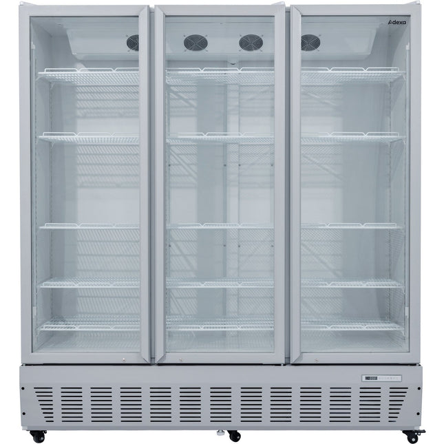 Commercial Refrigerator Upright 1580 Litres Triple Hinged Glass Doors Grey |  Scf1727