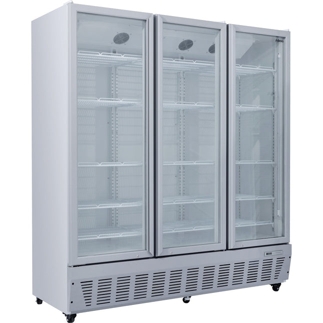 Commercial Refrigerator Upright 1580 Litres Triple Hinged Glass Doors Grey |  Scf1727
