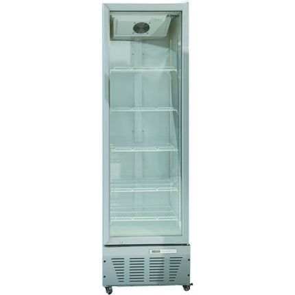Commercial Refrigerator Upright 320 Litres Hinged Glass Door Grey |  Scf327