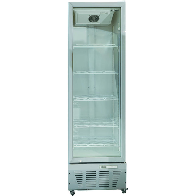 Commercial Refrigerator Upright 320 Litres Hinged Glass Door Grey |  Scf327