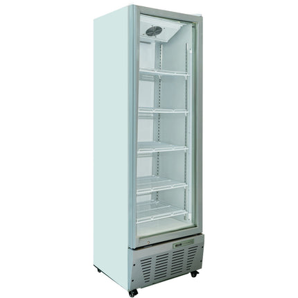 Commercial Refrigerator Upright 320 Litres Hinged Glass Door Grey |  Scf327