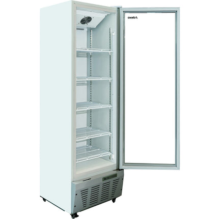 Commercial Refrigerator Upright 320 Litres Hinged Glass Door Grey |  Scf327