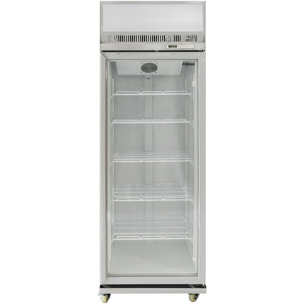 Commercial Display Refrigerator Upright 480 Litres Hinged Glass Door Led Canopy Grey |  Scm500
