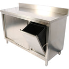 Commercial Stainless Steel Cupboard With Right Side Rubbish Bin &Amp; Sliding Door 1400x700x1000mm | Scp70140 Brbr