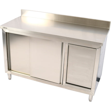 Commercial Stainless Steel Cupboard With Right Side Rubbish Bin &Amp; Sliding Door 1600x700x1000mm | Scp70160 Brbr