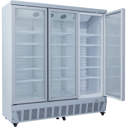Commercial Display Refrigerator 1587 Litres Upright 3 Glass Doors Ventilated Cooling 1830x730x2020mm | Sct1727