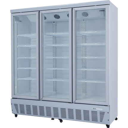 Commercial Display Refrigerator 1587 Litres Upright 3 Glass Doors Ventilated Cooling 1830x730x2020mm | Sct1727