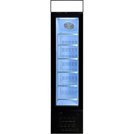 Commercial Display Freezer Upright 105 Litres Hinged Glass Door Led Canopy Black |  Sd105 B