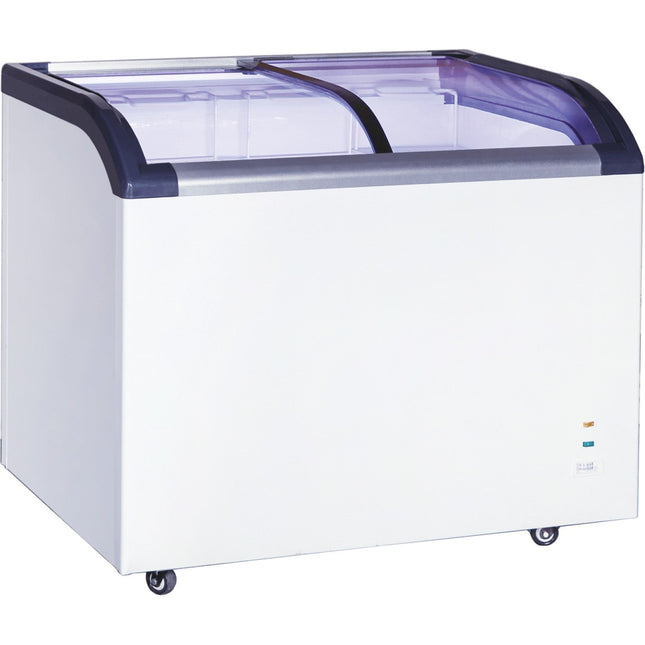 Commercial Display Chest Freezer Curved Sliding Glass Lid 190 Litres |  Lvnt266