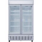 Commercial Display Freezer Upright 950 Litres Double Hinged Glass Door Led Canopy Grey |  Sdc1000