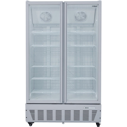 Commercial Freezer Upright 950 Litres Double Hinged Glass Door Grey |  Sdf1000
