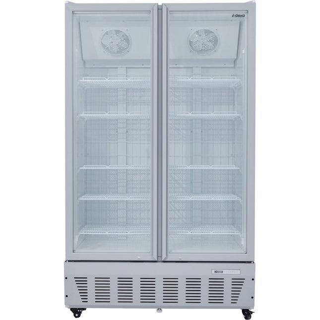 Commercial Freezer Upright 950 Litres Double Hinged Glass Door Grey |  Sdf1000