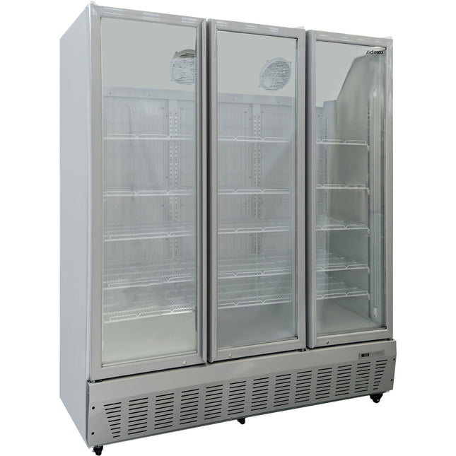 Commercial Freezer Upright 1500 Litres Triple Hinged Glass Door Grey |  Sdf1500