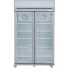 Commercial Display Freezer Upright 1000 Litres Double Hinged Glass Door Led Canopy Grey |  Sdm1000