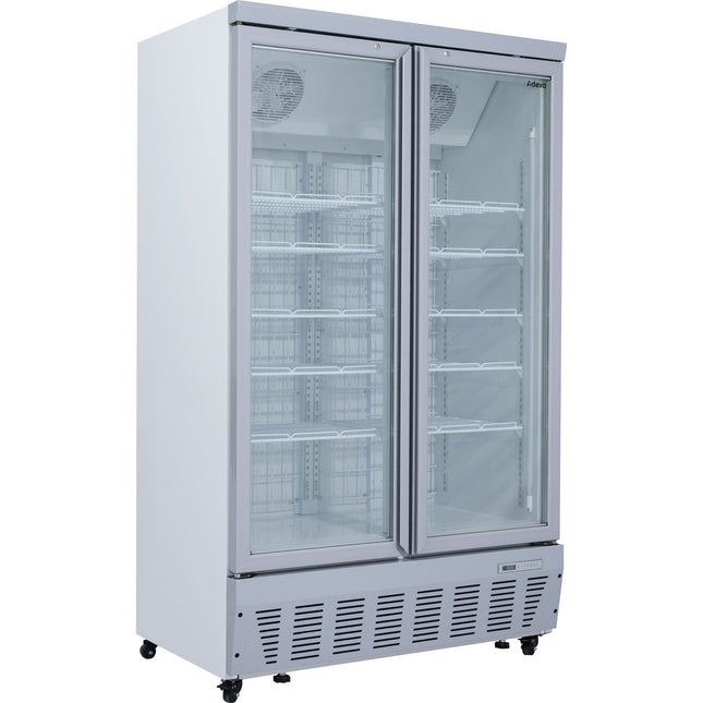 Commercial Display Freezer 955 Litres Upright 2 Glass Doors Ventilated Cooling 1215x730x2020mm | Sdt1000