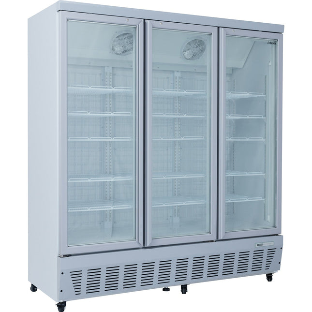 Commercial Display Freezer 1496 Litres Upright 3 Glass Doors Ventilated Cooling 1830x730x2020mm | Sdt1500