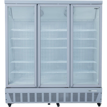 Commercial Display Freezer 1496 Litres Upright 3 Glass Doors Ventilated Cooling 1830x730x2020mm | Sdt1500
