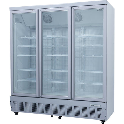 Commercial Display Freezer 1496 Litres Upright 3 Glass Doors Ventilated Cooling 1830x730x2020mm | Sdt1500