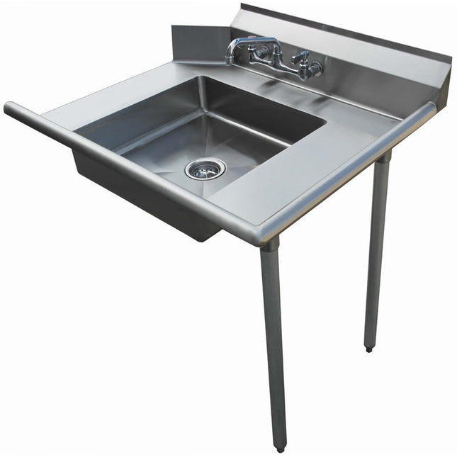 Commercial Stainless Steel Pass Through Dishwasher Table With Sink Right 914mm Width |  Sdt36 R