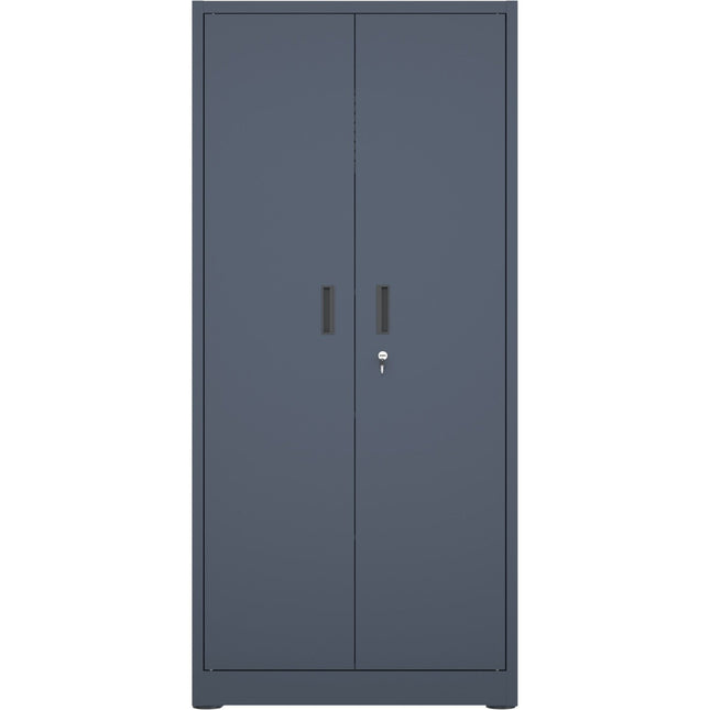 Heavy Duty Grey 2 Door Lockable Steel Tool Cabinet With 4 Shelves &Amp; Pegboard 800x400x1800mm |  Setc1 Grey
