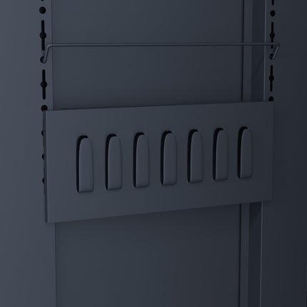 Heavy Duty Grey 2 Door Lockable Steel Tool Cabinet With 4 Shelves &Amp; Pegboard 800x400x1800mm |  Setc1 Grey