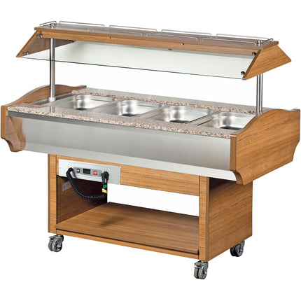 Hot Salad Bar 4x Gn1/1 Walnut |  Shbm4 C
