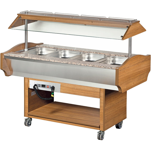 Hot Salad Bar 4x Gn1/1 Walnut |  Shbm4 C