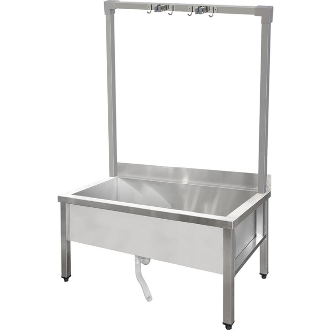 Commercial Stainless Steel Mop Sink With High Rack &Amp; 2 In 1 Mop Holder 1000x600x550mm | Smsjyhr10060