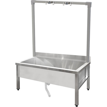 Commercial Stainless Steel Mop Sink With High Rack &Amp; 2 In 1 Mop Holder 1200x600x550mm | Smsjyhr12060