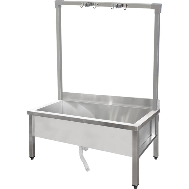 Commercial Stainless Steel Mop Sink With High Rack &Amp; 2 In 1 Mop Holder 1200x600x550mm | Smsjyhr12060