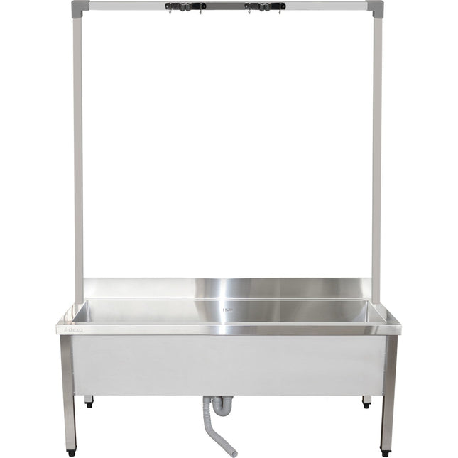 Commercial Stainless Steel Mop Sink With High Rack &Amp; 2 In 1 Mop Holder 1200x600x550mm | Smsjyhr12060