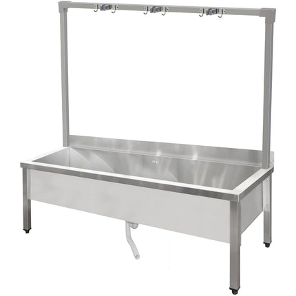 Commercial Stainless Steel Mop Sink With High Rack &Amp; 2 In 1 Mop Holder 1500x600x550mm | Smsjyhr15060