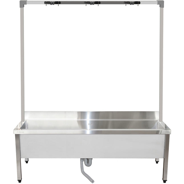 Commercial Stainless Steel Mop Sink With High Rack &Amp; 2 In 1 Mop Holder 1500x600x550mm | Smsjyhr15060