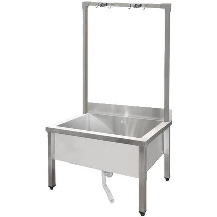 Commercial Stainless Steel Mop Sink With High Rack &Amp; 2 In 1 Mop Holder 800x600x550mm | Smsjyhr8060