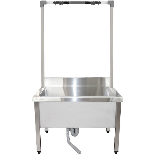 Commercial Stainless Steel Mop Sink With High Rack &Amp; 2 In 1 Mop Holder 800x600x550mm | Smsjyhr8060